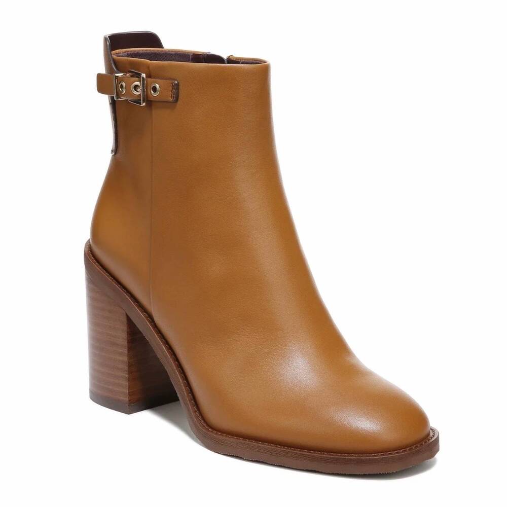 NEW FRANCO SARTO women's franco rivet bootie in camel tan leather